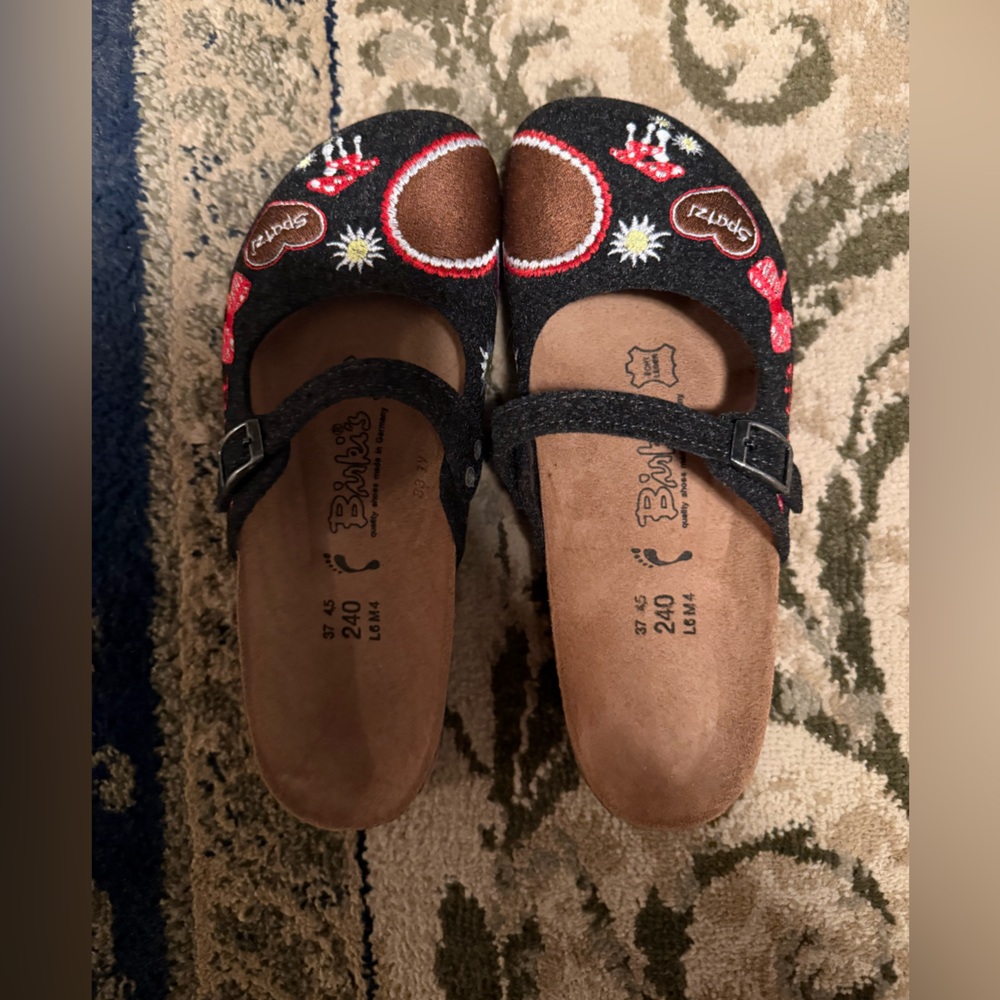 Birkenstock Birkis Maria Stitch Spatzi mushroom Mary Jane Clog Women’s Size 6